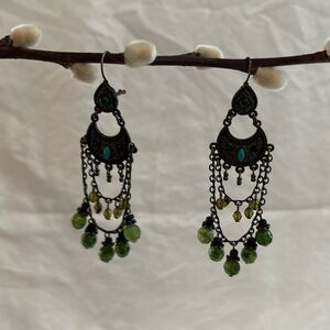 Green Chandelier Earrings